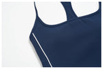 Color Contrast Yoga Sets Women Hanging Neck Slim Sports Tank Top Running Fitness Suit Outdoor Flare Leggings Workout Clothes