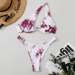 Sexy One Shoulder Bikini Set 2025 Women Red Black Push Up Underwire Micro Swimsuit Brazilian Cut Out Bathing Suit Thong Swimwear