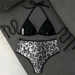 Sexy Brown Leopard Sequin Swimwear Halter String Triangle Bikini Femmes Women 2026 Micro Thong Swimsuit Bikinis Sets De Mujer