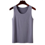 Women Bottoming Vest Sleeveless Ice Silk Seamless Stretchy Round Neck Dry Dry Cooling Camisole Summer Office Vacation Basic Top