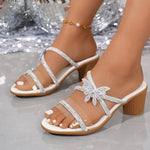 WomenSandals Summer New Open Toe Fashion Sandals Square Heel Dressy Party Sandal