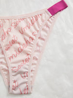 3PCS Women's Letter Print Dopamine Colors Panties Elastic Thin Briefs Soft Breathable Female Underwear