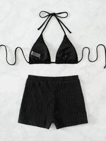 High Waist Bikini 2023 Woman White Swimsuit Women Swimwear with Shorts Bikinis Set Bathing Suits Beachwear Summer Swim Suits