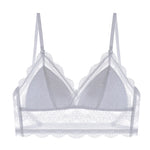Deep U Backless Bralette Triangular Soft Seamless Underwear for Women Sexy Lace Bra Ladies Low Back Transparent Bras Tank Tops