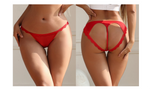 Black Mesh Lace Panty for Women Hollow Out Buttocks Thong Briefs Cotton Lined Sexy Underwear Plus Size S-2XL