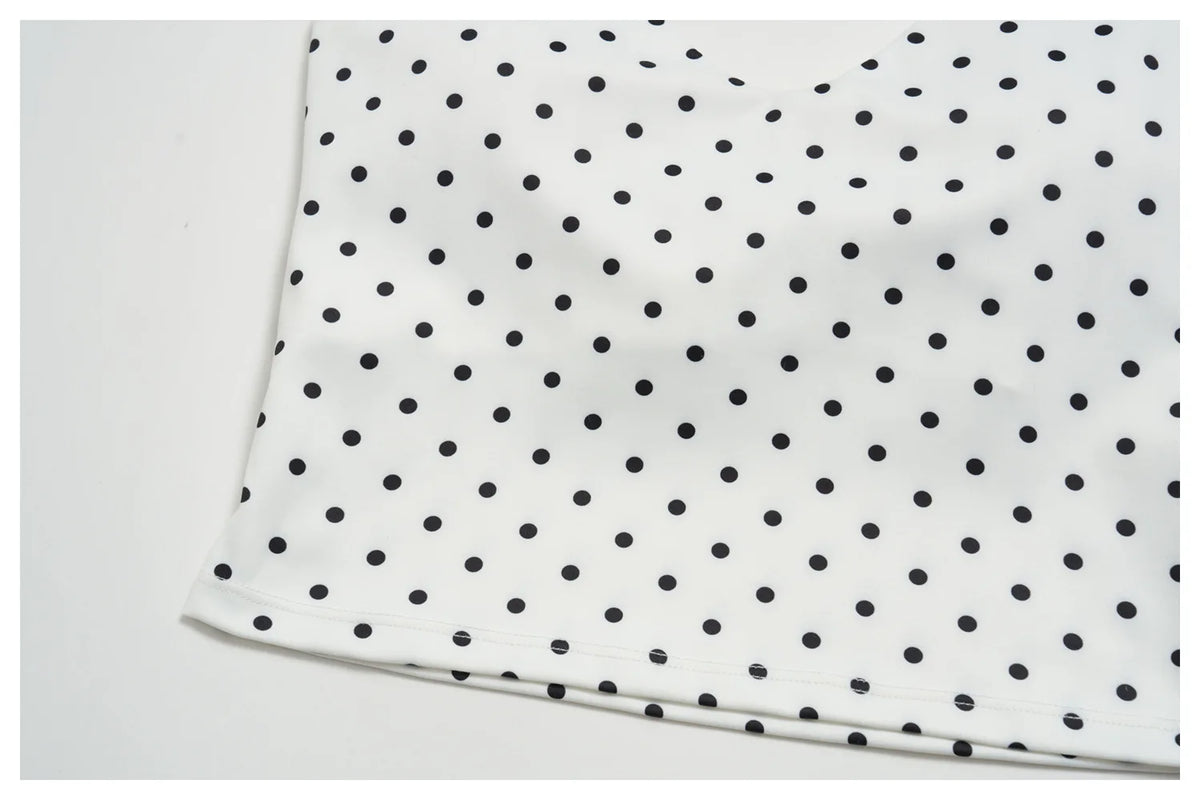 New Summer Women White Polka Dot Print Yoga Sets Hanging Neck Slim Sport Vest High Waist Mid Pants Gym Two-piece Workout Clothes