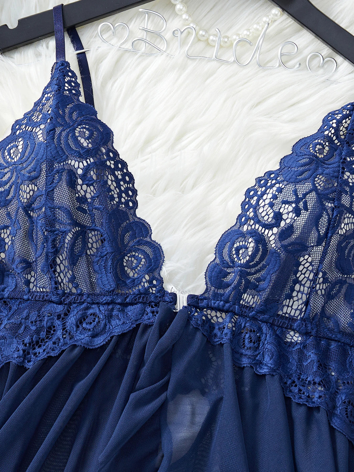 Transparent Blue Sexy Lingerie Women Underwear See Through Sleepwear Lace Nightdress And Panties Pijamas Set Adult Female Nighty