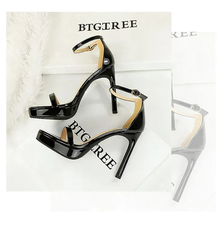 Women's High Heels Thin Heel Waterproof Platform Sandals Fashionable for Skirts New Model Shoes for Shows Summer Collection