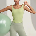 Women's fitness sports vest, camisole, beautiful back, running, shock-absorbing, gathering and slimming, naked feeling, worn ext