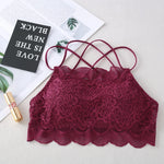 Lace Bra Tube Top Women Non-wire Bra Top Cross Straps Crop Top Beauty Back Underwear Floral Lace Bralette Sexy Lingerie