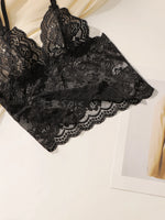 Women's Sexy Lace Set Push Up Embroidered Flower Fun Transparent Underwear Seamless Comfortable Close Fitting Underwear Set 2099