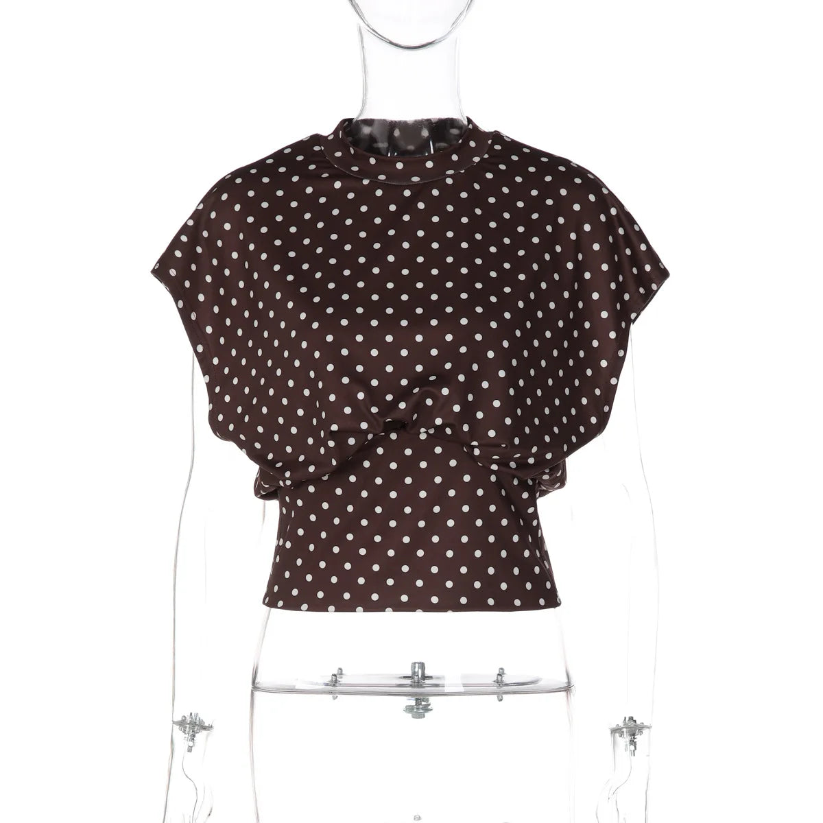 FDYOUI Women's O-neck Polka Dot T-shirt 2026 Summer O-neck Drop-sleeve Tunics Tops Fashion Loose Corset Tee Shirts Female Top