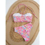 Sexy Flower Bikini 2025 Women Swimsuit Two Piece Swimwear Female Thong Bikinis Set Swimming for Bathing Suits Brazilian Biquini