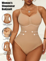 Women's Seamless Ribbed Bodysuit, Adjustable Strap Shapewear Tank Top, No Pad Slimming Body Suit, Invisible Daily Underwear
