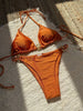 Sexy Micro Bikini 2026 Mujer Women Orange White Metal Ring Ornament Push Up Swimsuit Brazilian Beach Bathing Suit Thong Swimwear