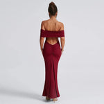 Temperament Slim Strapless Long Dress Women Solid Color Sexy Off-shoulder Backless Package Hip Sleeveless Club Party Dresses
