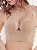 Sexy gathering U-shaped large backless underwear invisible back bra a variety of ways to wear halter bra