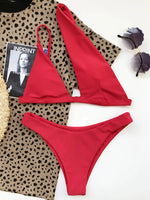 2026 Asymmetric One Shoulder Bikini Women Swimsuit Female Swimwear Two Pieces Bikini Set Hollow Out Bathing Suit Swim Beach Wear