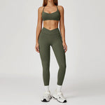 Women's Yoga 2-Piece Hip Lifting Tight Fitting Naked and Beautiful Back Set Outdoor Sports and Leisure Running Fitness Suit