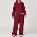 Women's Seamless Yoga Set Long-sleeved Top Pants Tracksuit Running Fitness Sports Set High Waist Slim-fitting Suit