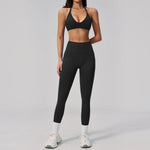 Breathable Quick Drying Yoga Set for Women Beauty Back Sports Bra High Waist Leggings Fitness Suit Outwear Gym Running Tracksuit