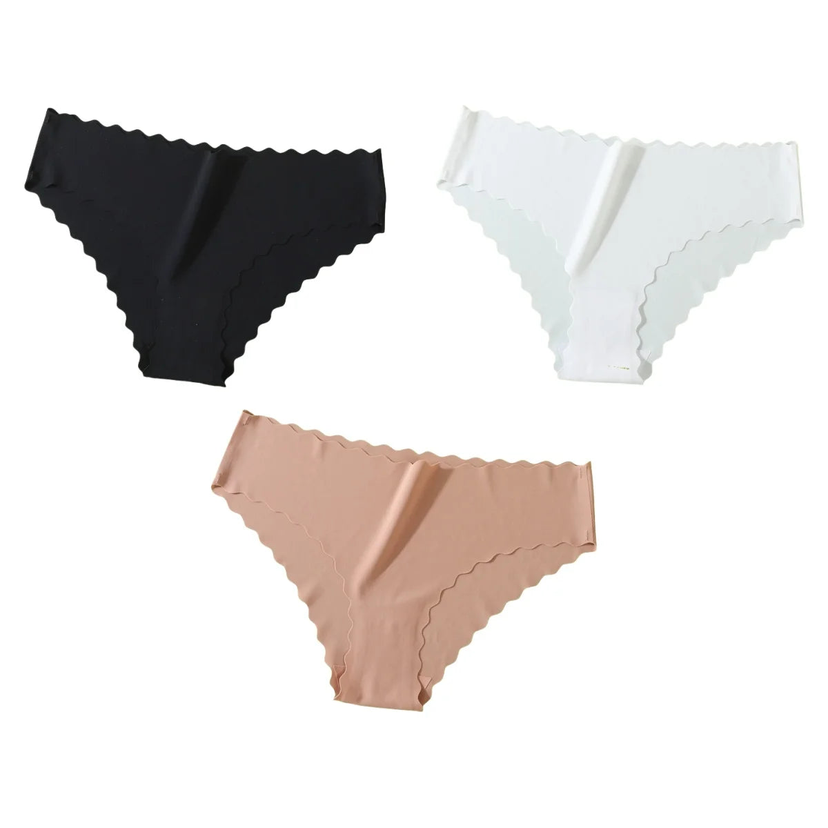 3Pcs/Set Ice Silk Panties Women Low Rise Briefs Female Underpants Invisible Underwear Sexy Lingerie Seamless Bottoms XS-XL
