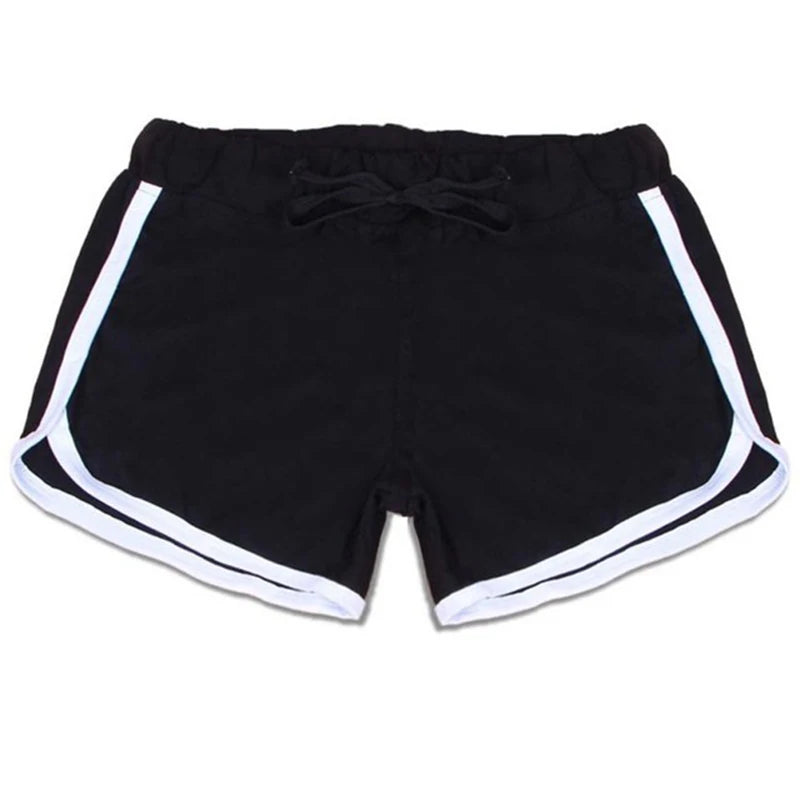 Women Cotton Shorts Yoga Short Pants Summer Fast Drying Sports Pants Contrast Binding Side Split Elastic Waist Casual Shorts