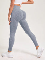 Retro Stone Wash Sportswear Woman Gym Yoga Pants Distressed Seamless High WaistWomen Sports Leggings Tummy Control Squat-Proof