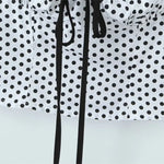 Sweet Girly Plaid Polka Dot Print With Drawstring Tie For Vacations Red Gingham With Bow Scallop Trim Fitted Bustier Style X6P8