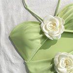 Sexy 3D Flower Hollow Out Swimwear One Piece Swimsuits Women 2026 Summer String Halter Monokini Swimming Bathings Suit Bather