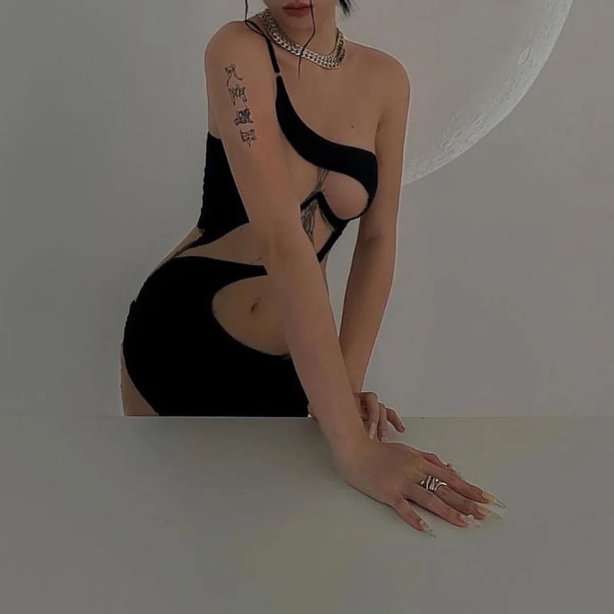 2025 Summer New Sexy Bag Hip Tank Mini Dress Fashion Slant Shoulder Pure Desire Mesh Temptation Dress Elegant 2025 New Tops VEP8