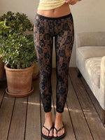 Women Summer Sheer Lace Capris Elastic High Waist Bodycon Cropped Pants Bottoms Sexy Club Beach Cover-ups Leggings