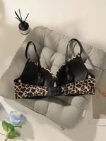 Hot Selling Floral Lingerie Women's Lace Lingerie Clothing Leopard Print Bra Camouflage Shoulder Strap Adjustable Design B6042