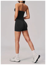 New Seamless Yoga Thread Set Women Hanging Neck V Neck Slim Sports Tank Top Hip Lifting Abdominal Tightening Shorts Fitness Suit