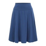 Women's Solid Color Casual High Waist Elastic Midi Skirts Spring Summer All Match Korean Ruffle Short Skirt Office Lady Faldas