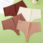1Pc Women G-string Panties Seamless Thongs Female High Waist Underpants Summer Soft Panties Sexy Lingerie Comfy Thin Underwear