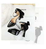 BIGTREE Shoes Women's High Heels Hollow Platform Waterproof Thick Heel Pointed Toe Sandals Match Dress Wedding Shoes Knot