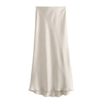 Foridol Autumn Winter Burgundy Satin Skirt Women Party Silk Skirt High Waist Straight Long Faldas Mujer Christmas Skirt