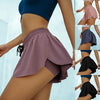 Casual Sports Shorts for Women High Rise Yoga Shorts with Elastic Proximity Control Running Shorts Fake Two Pieces Pants