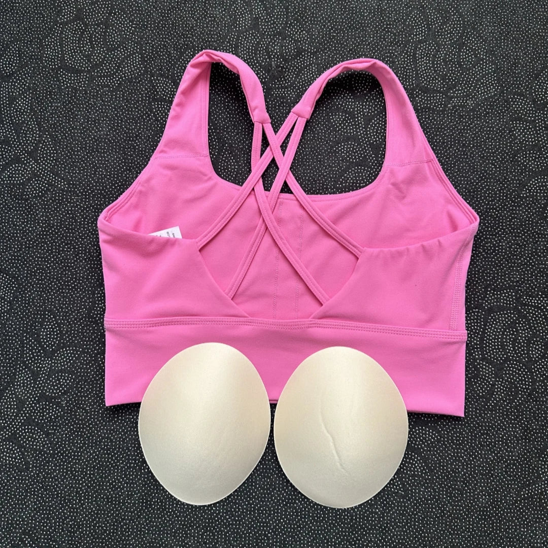 High impact Cross Back Hollow shoulder straps Gym Yoga Underwear Tight Women Fitness sport Bra Top Comprehensive Training pad