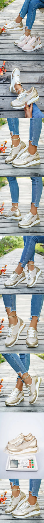 EUR Size 44 Leisure Black Wedges Trainers Sneakers Summer Pink 5.5cm Heels Comfy Walking Casual Shoes Women Daily Wear Footwear
