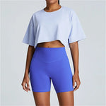 Yoga Sport Shirt Quick Drying Breathable Quick Drying Short Sleeve Loose Top Fitness Fitting Running Summer Gym Sports T-Shirt