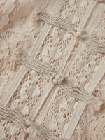 Summer Women's Retro Shirts Sheer Lace Blouse Elegant Stylish Button Down Short Sleeve Tops Casual Sexy