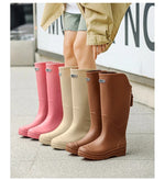Women's Rain Boots Anti Slip Thick Soles Outdoor Long Tube Rain Boots Waterproof Fashion Wear-resistant Kitchen Women's Boots