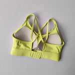 Women's Beautiful Back Contrasting Sports Bra Integrated Buckle Yoga Top Fitness Bra Supportive Active Wear
