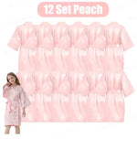 6-15Pcs Multicolors Spa Robes for Girls Spa Birthday Kimono for Girls Soft Silk Satin Slumber Sleepover Pyjama Party Supplies