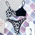 New S - XL Sexy Hot Pink Leopard Bikini Women Swimwear Female Swimsuit Two-piece Bikini set Bather Bathing Suit Swim Lady V871P