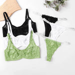 Women's Bra & Briefs Sets Seamless Bras For Ladies Lace Thong Underwear Plus Size Brassiere Sexy Lingerie Set BH Top