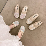 Breathable Mesh Linen Slippers For Women Summer Flat Shoes Anti-slip Female Indoor Outdoor Slides Office Lady Walking Sandals