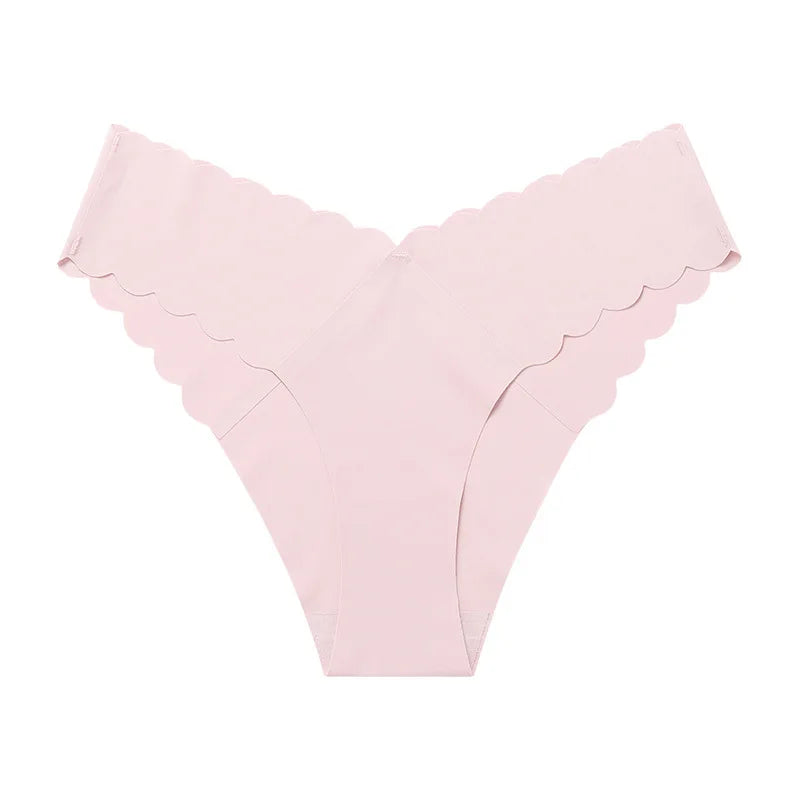 Ice Silk Ruffles Sexy Girls Briefs Seamless Women Panties Underwear T Back G String Yoga Fitness Thong Underpants Plus Size S-XL